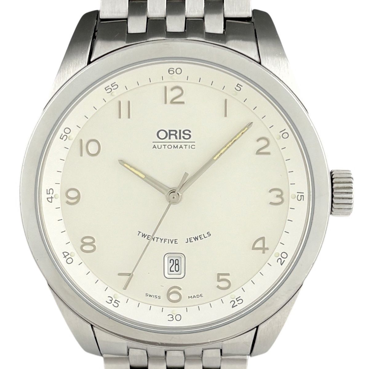 オリス ORIS クラシック デイト 7512 腕時計 SS 自動巻き ホワイト系 メンズ 【中古】