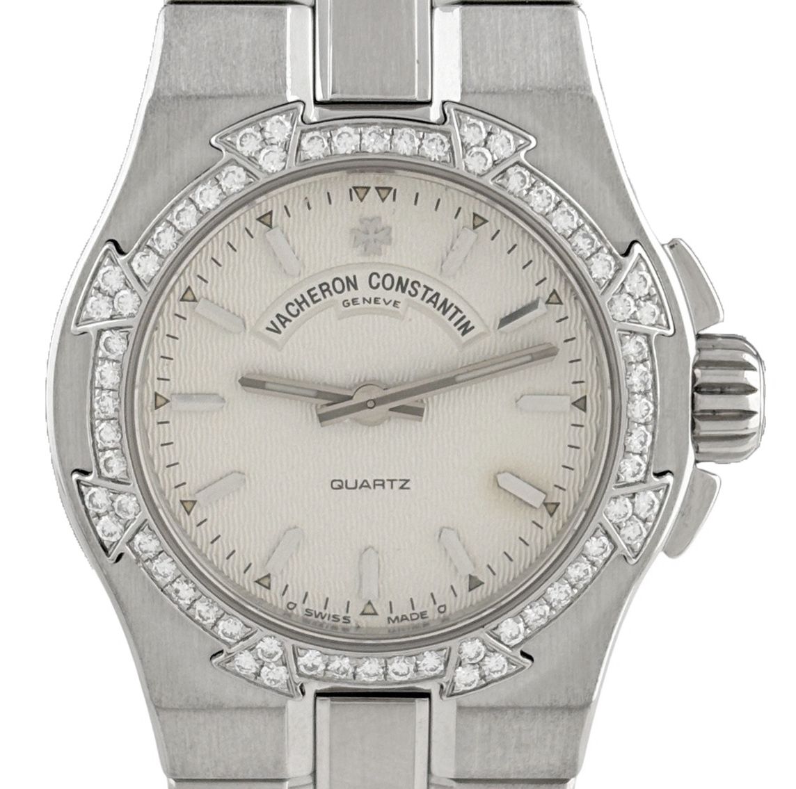 ヴァシュロン・コンスタンタン VACHERON CONSTANTIN オーヴァーシーズ 16550 423A 腕時計 SS ダイヤモンド クォーツ シルバー レディース 【中古】