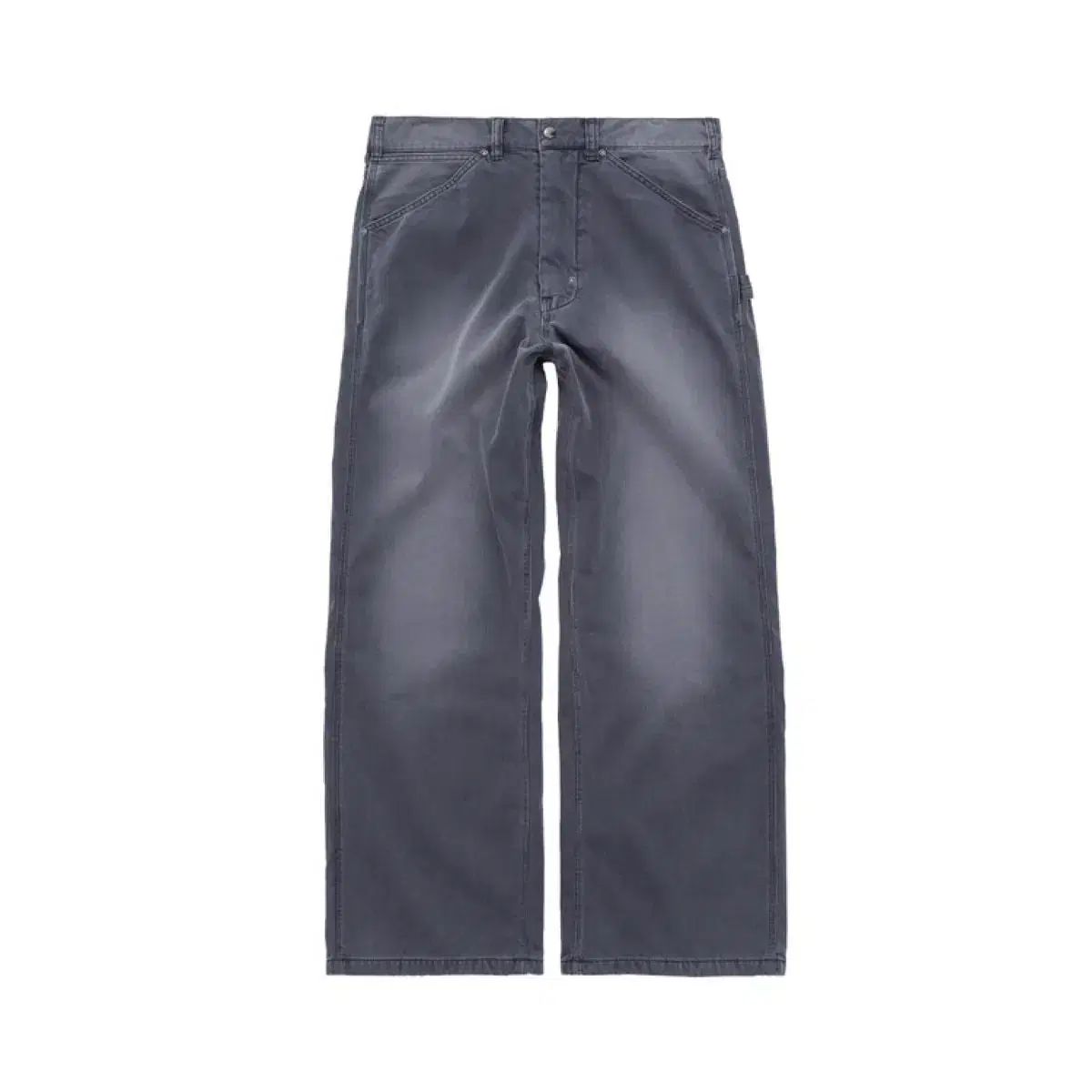 3 POLYTERU 染め フレンチ ワーク パンツ HARD WASHED BLUE GRAY