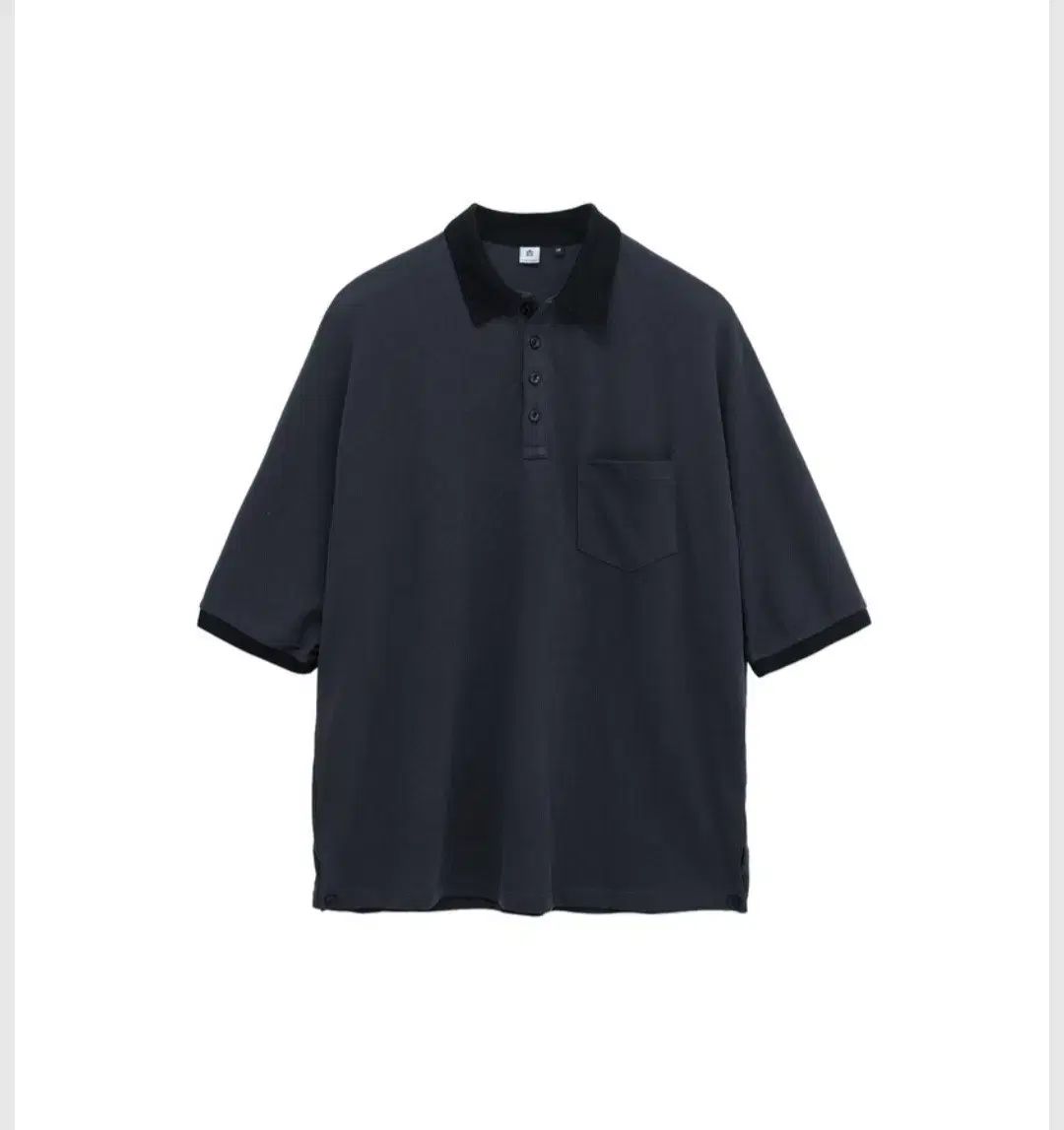 (4)ポリテュル ルーズフィット Tシャツ チャコールネイビー