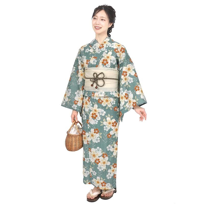 【新品】 [Fuuka] 風香 浴衣 レディース 二部式 兵児帯 2点セット セパレート フリーサイズ 撫子 青磁 (兵児帯/日本製/オフホワイト)X50H11B104