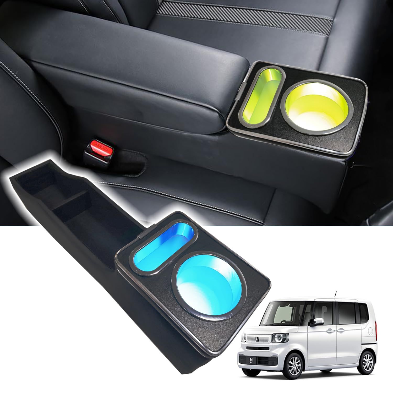 N-BOX JF5アームレストコンソール ホンダ 新型N-BOX JF3/JF4JF5/JF6/用 コンソールボックス ベンチシート車に適用 呼吸ランプ 七色変換 USBポート付き エヌボックス 車内収納ボックス N-BOX NBOXカスタム 191a33d1
