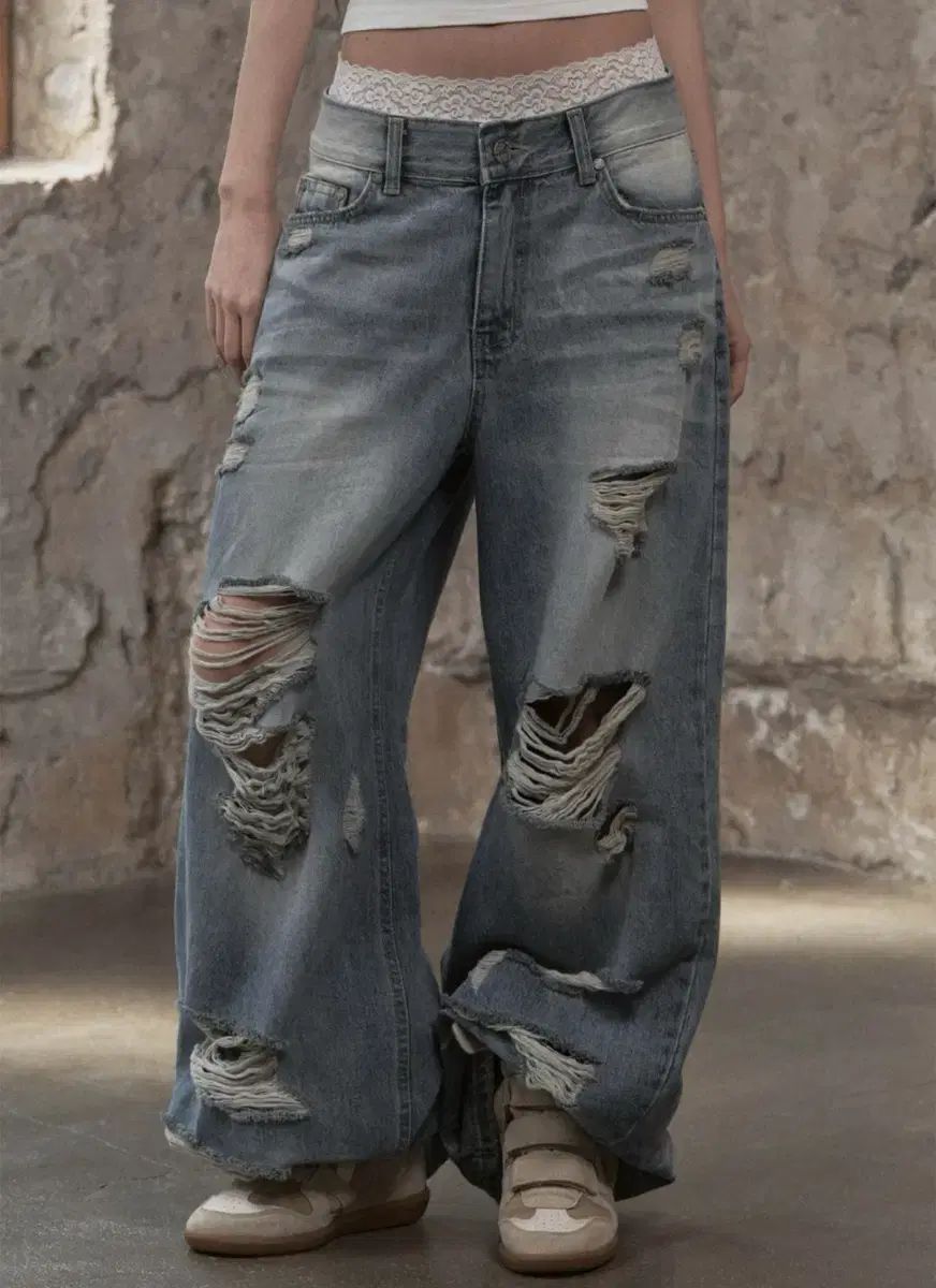 カーキポイント Rough Cut Wide Denim (blue)