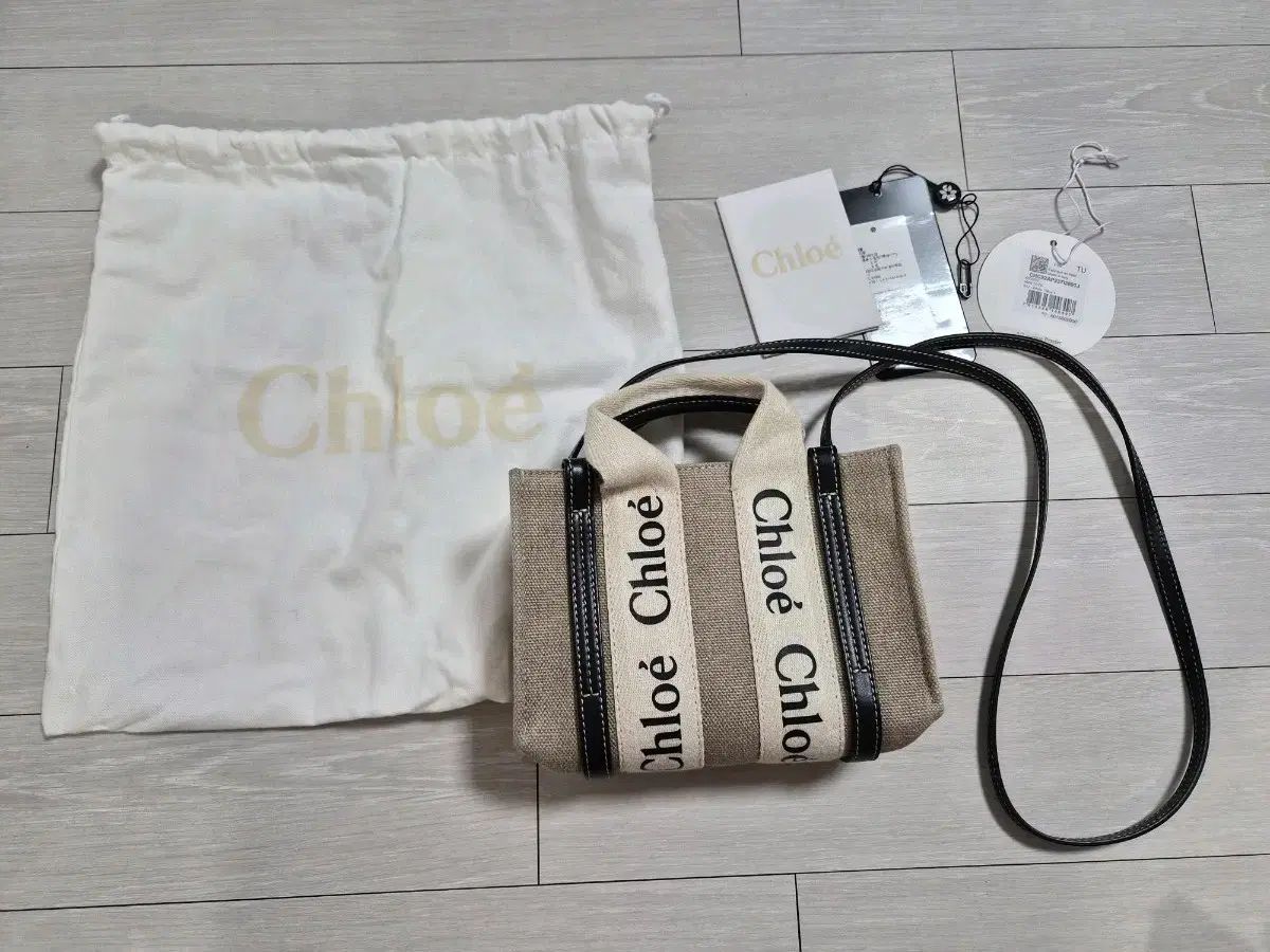 正規品 Chloe ウッディバッグ ミニ ブラックベージュ