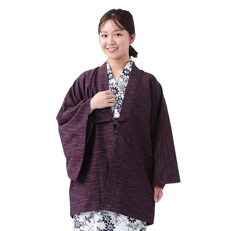 久留米 女 羽織 美品 花 HANA 久留米絣 ジャケット 羽織 コート 久留米