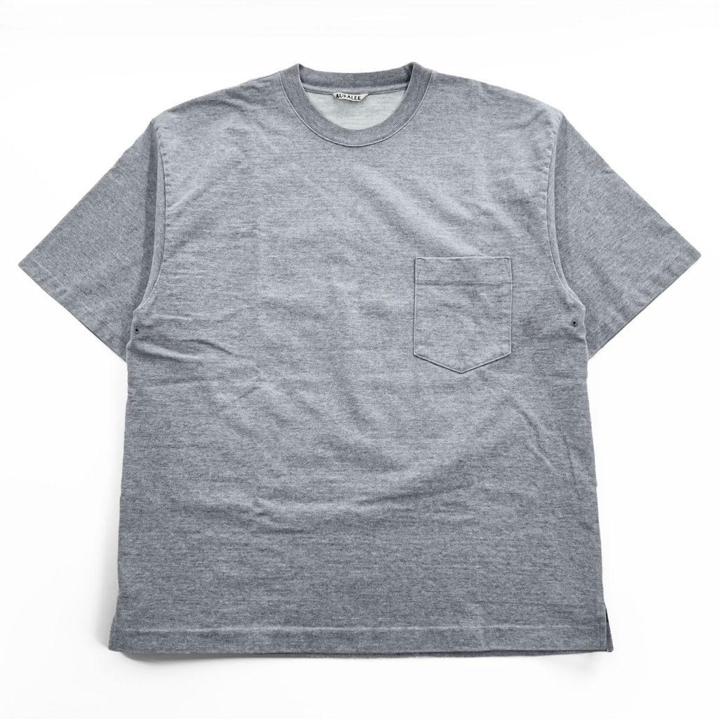 AURALEE 日本製 ポケット Tシャツ STAND UP TEE L グレー A6ST01SU