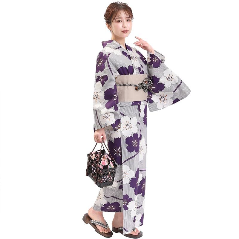 【新品】 風香 浴衣 レディース 作り帯 ワンタッチ 2点 セット フリーサイズ 撫子 紫 (ワンタッチ作り帯/日本製/ベージュ) X230408 9,156円