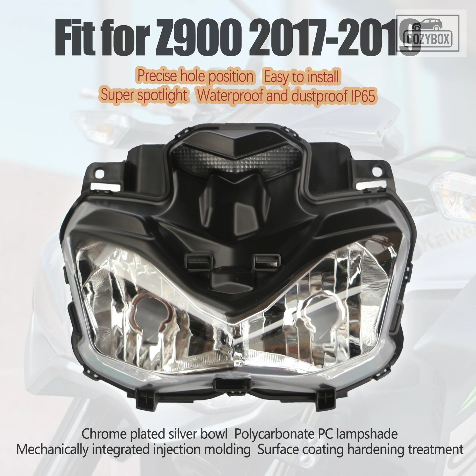 Kolmio-Lam 2017 2018 2019 Kawasaki Z900 オートバイ ヘッドライト ヘッドランプ ア