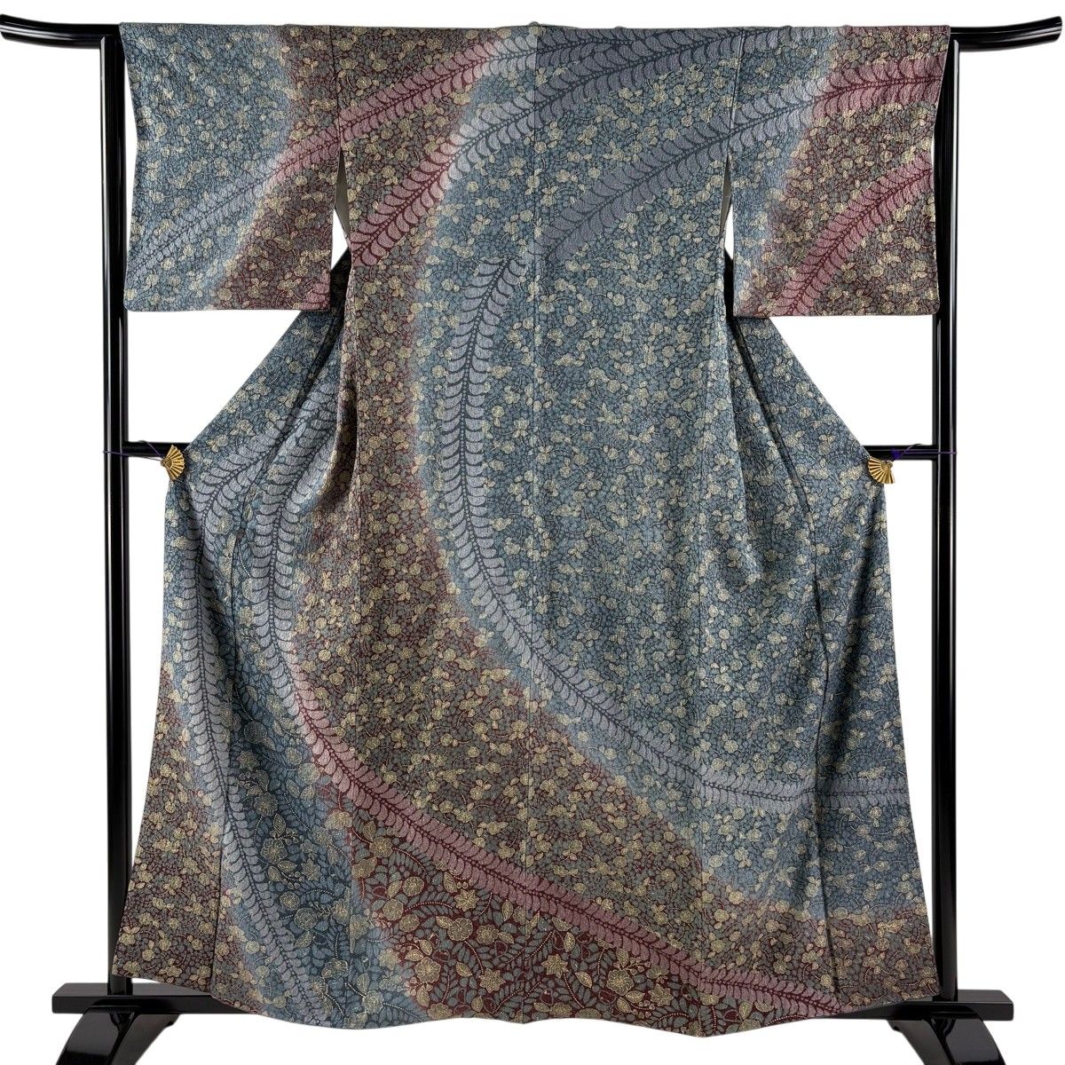 付下げ 身丈160cm 裄丈63cm S 袷 草花 金彩 ぼかし ピンク 正絹 秀品