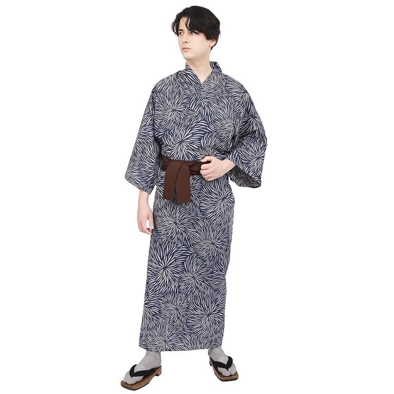 【新品】 [Fuuka] 旅館浴衣 帯 2点 セット 男女兼用 温泉 浴衣 リネン 色みやび帯 業務用 菊花紋 Sサイズ (色みやび帯/茶)