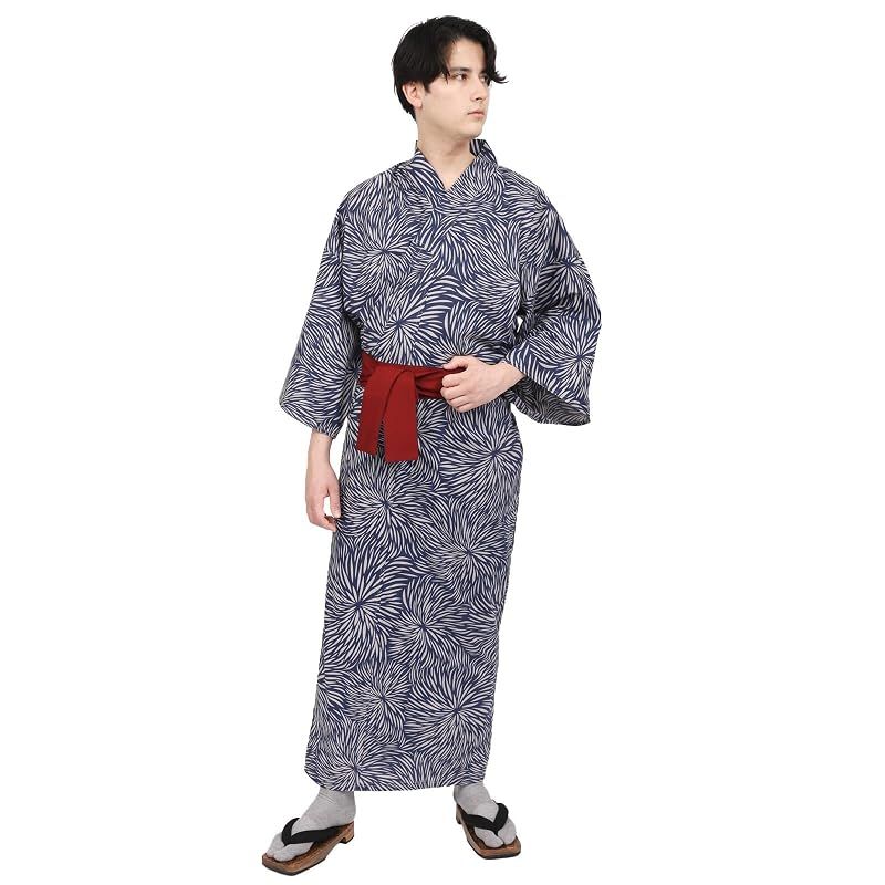 【新品】 [Fuuka] 旅館浴衣 帯 2点 セット 男女兼用 温泉 浴衣 リネン 色みやび帯 業務用 菊花紋 Mサイズ (色みやび帯/エンジ)