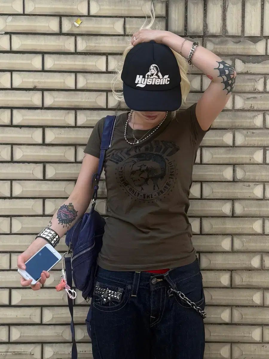 DIESEL ウール カーキ スリムフィット 半袖