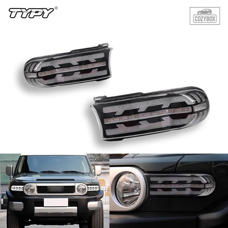 2個 LED デイタイム トヨタ FJ クルーザー 2007-2022 イエロー ウィンカー インジ