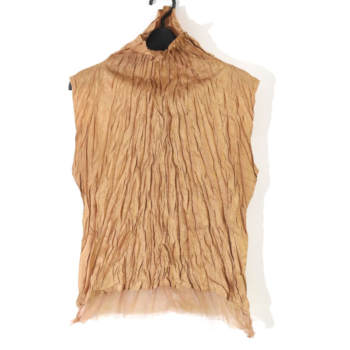 PLEATS PLEASE ISSEY MIYAKE プリーツプリーズ イッセイミヤケ 2013AW オーガンジーコンビネーションクラッシュプリーツハイネックノースリーブTシャツ / タンクトップ 3 PP34-ZT925