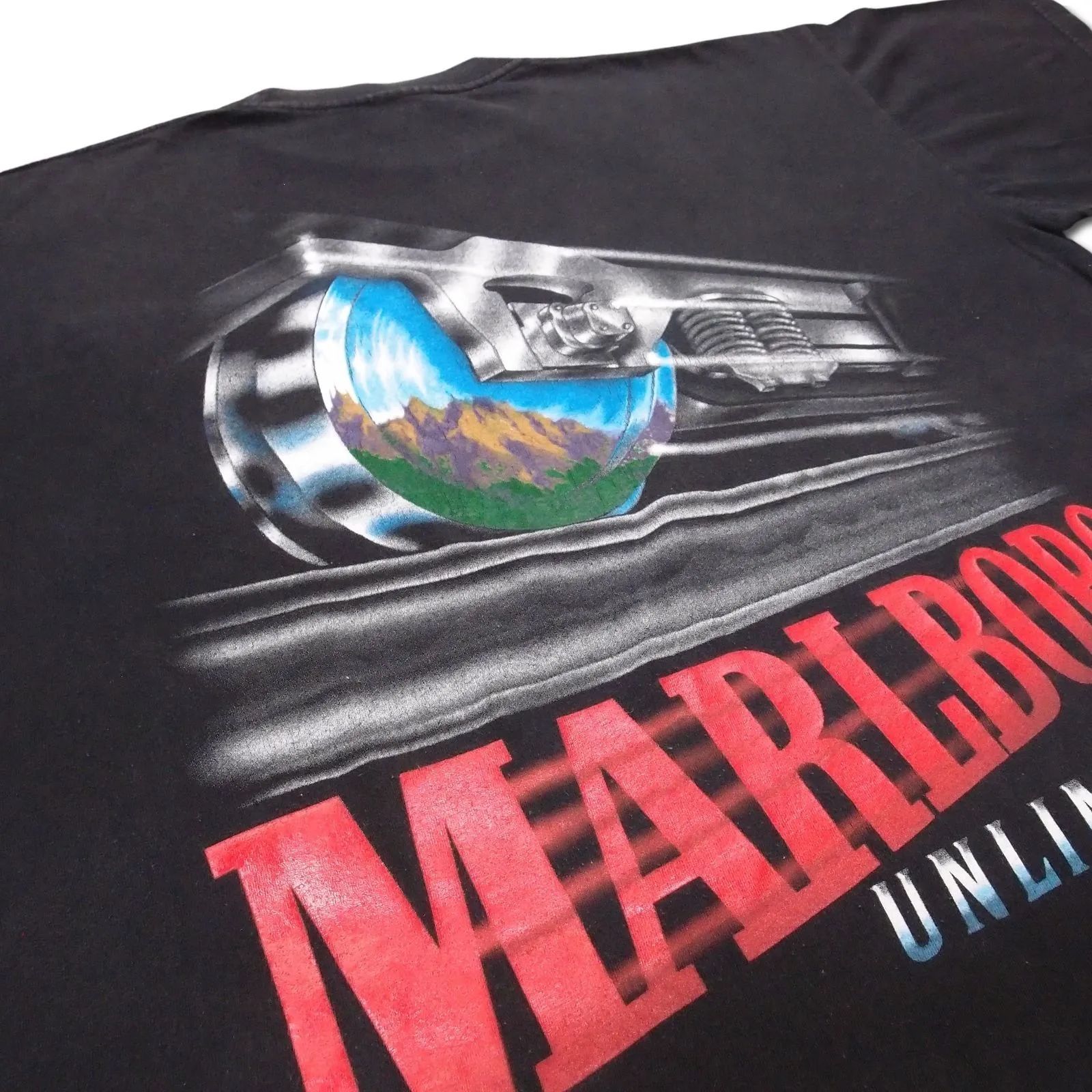 【雰囲気抜群】90s USA製 マルボロ Tシャツ XL トレイン 列車 Marlboro Unlimited ヴィンテージ マルボロ2枚タグ 企業T 黒 0214 10,360円