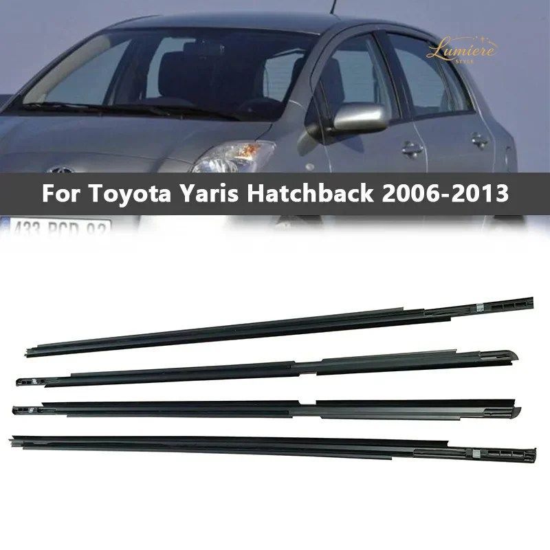 CAR SIDE WINDOW WEATHER STRIP GLASS WINDOW WATERPROOF PRESSURE RUBBER STRIP SEALANT TRIM YARIS HATCHBACK 2006-2013