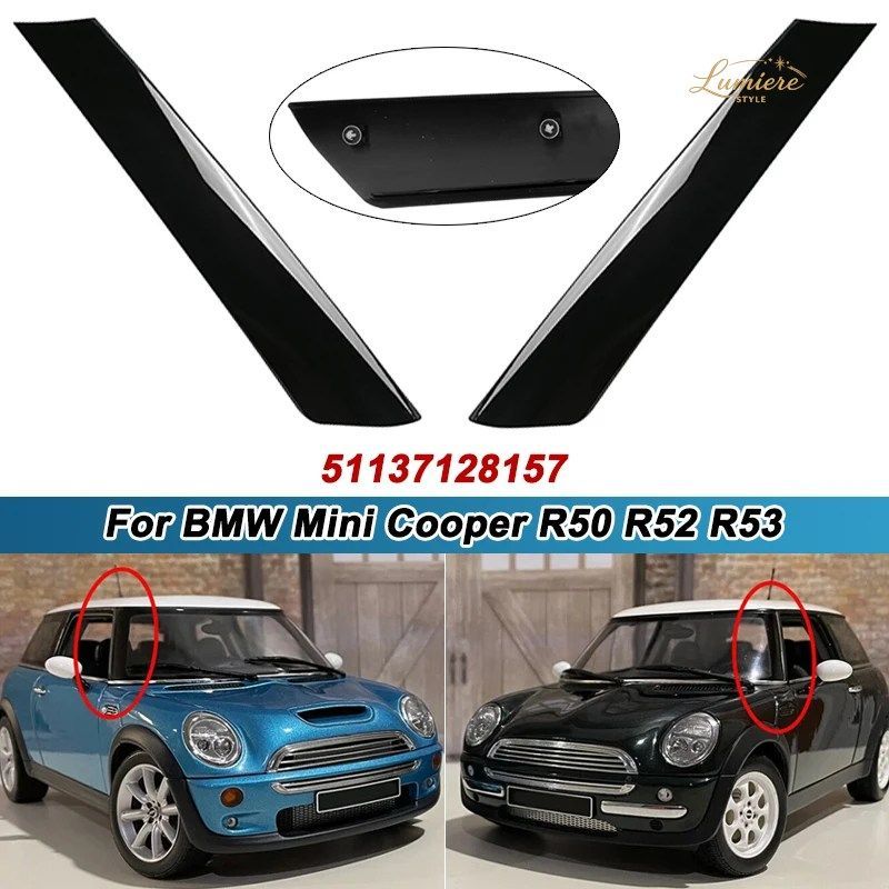 51137128157 WINDOW WINDSHIELD DECORATIVE STRIP A-PILLAR MINI COOPER R50 R52 R53 2001-2007 WINDSHIELD DECORATIVE MOLDING TRIM