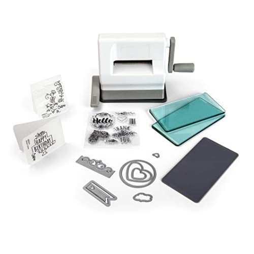 Sizzix サイドキック スターターキット（ホワイト＆グレー） ダイカットマシン カッティングマシン スクラップブッキング 型抜き エンボス加工 カード作り/Sizzix Sidekick Starter Kit (White & Gray 3b733041