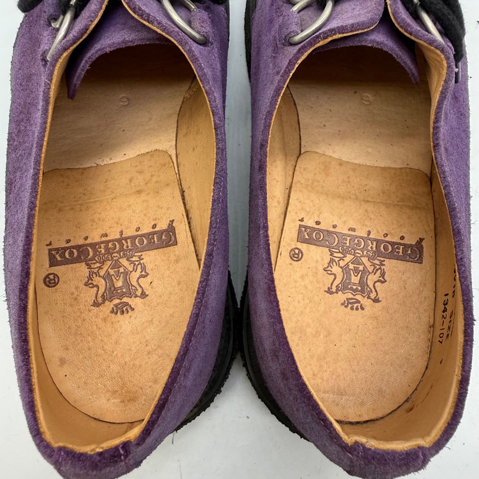 ECOXジョージコックスイングランド製UK9ラバーソールギブソンパンク GEORGE COX GIBSON rubber sole purple UK9 3588 ジョージコックス