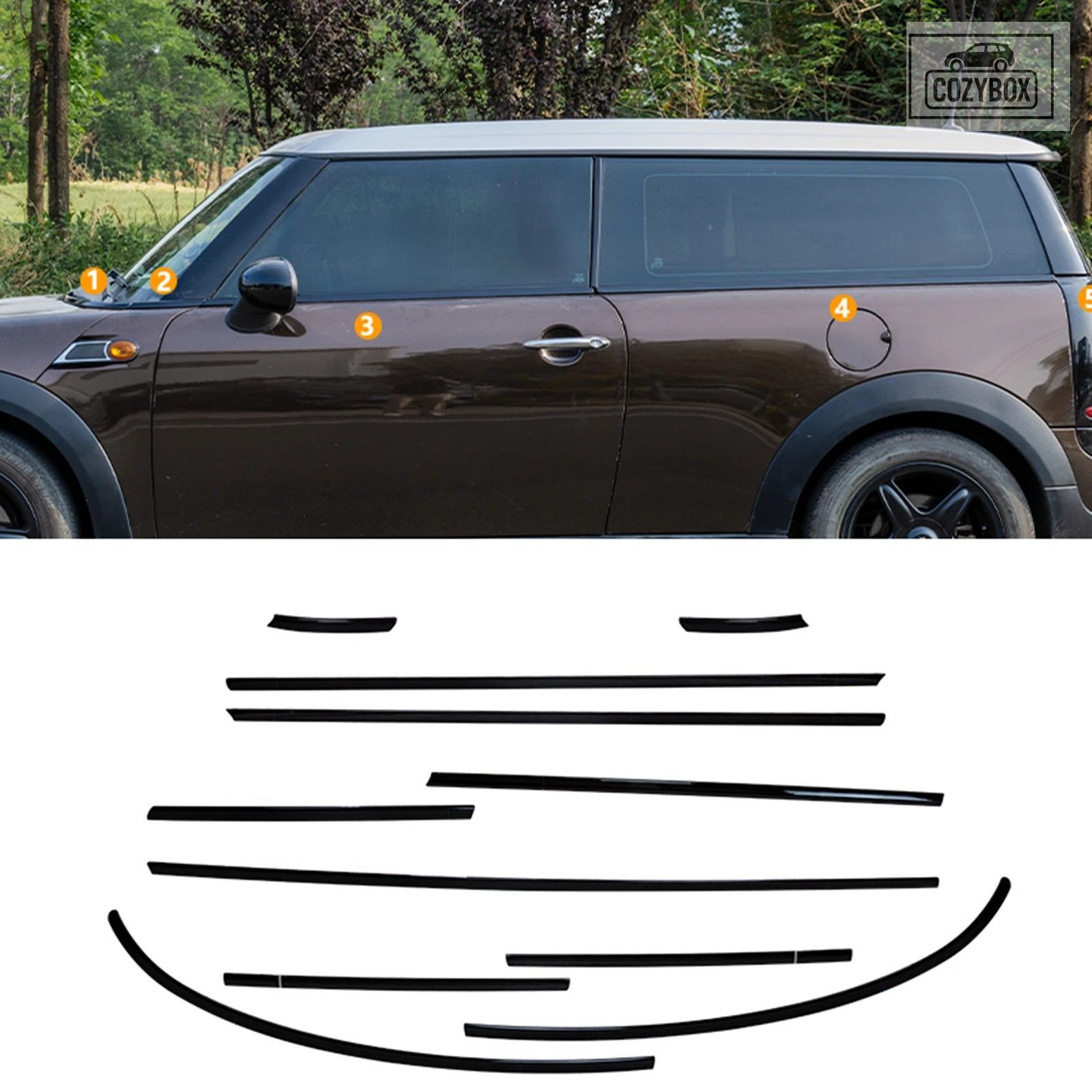 MINI Clubman R55 2008-2014 エクステリアウィンドウ トリム ストリップ ドアフレー