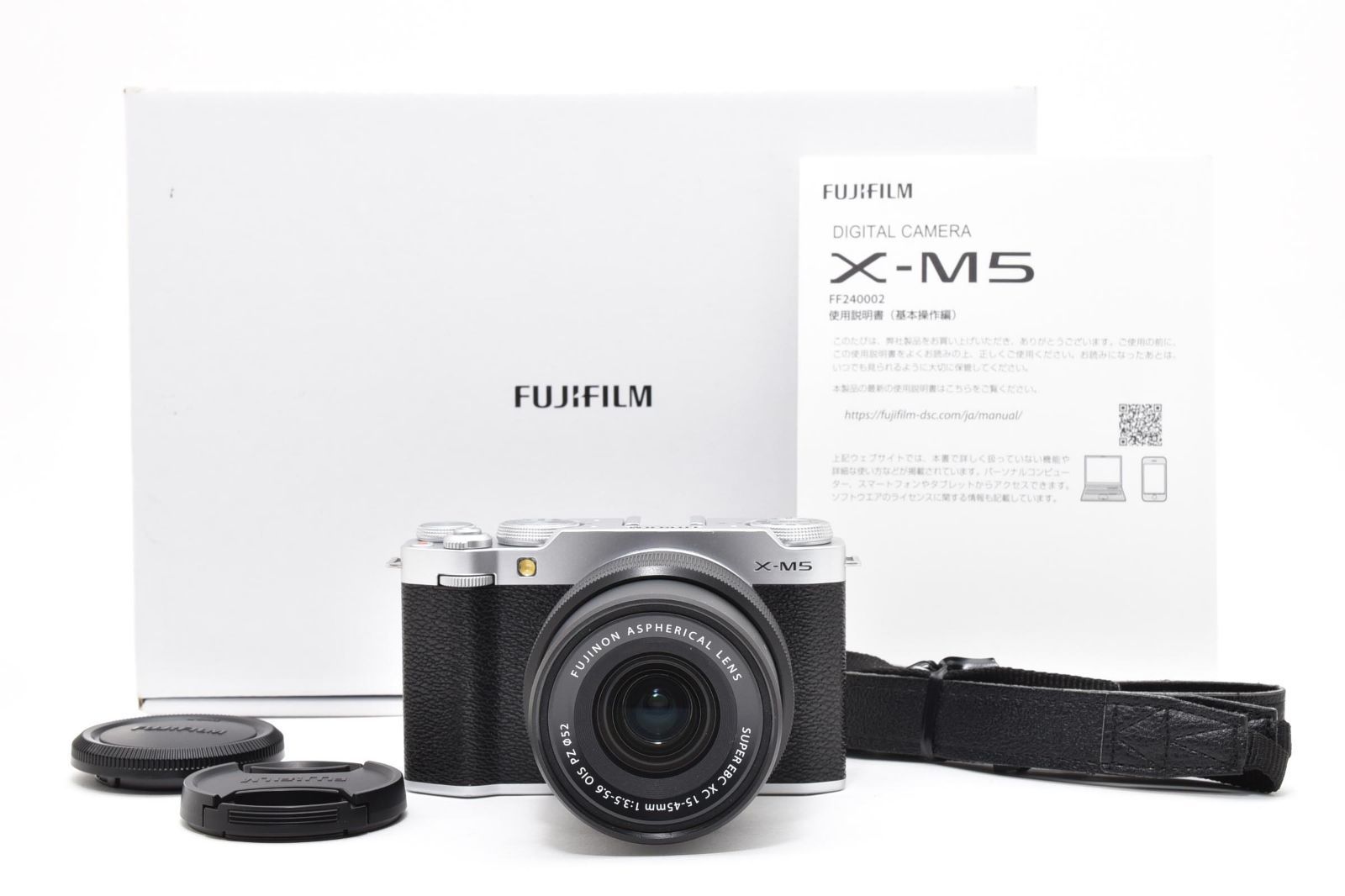 シャッター回数214回！！■ほぼ新品■ FUJIFILM X-M5 レンズキット XC15-45 シルバー