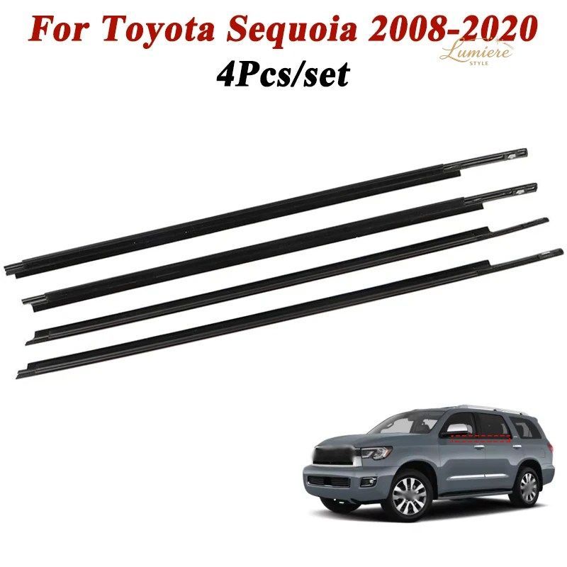 4PCS CAR SIDE WINDOW PRESSURE WEATHERSTRIP TOYOTA SEQUOIA 2008-2020 DOOR WINDOWS WATERPROOF SEALING WEATHER STRIP BELT TRIM