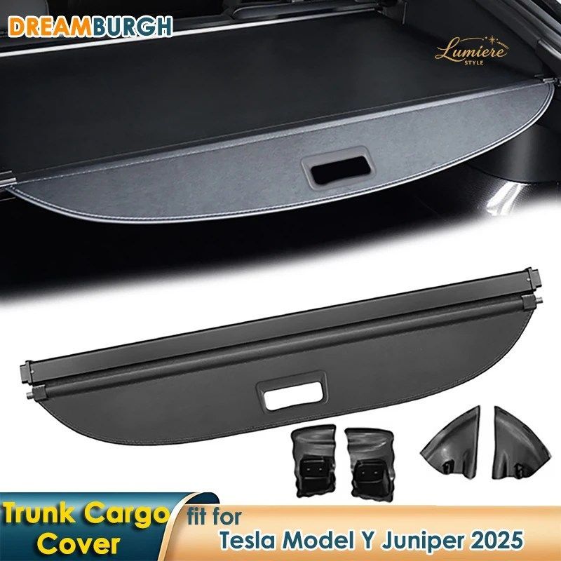 CAR REAR TRUNK PARTITION CARGO COVER SHIELD TAIL TRUNK PARTITION PANEL BOARD TESLA MODEL Y JUNIPER LAUNCH 2025