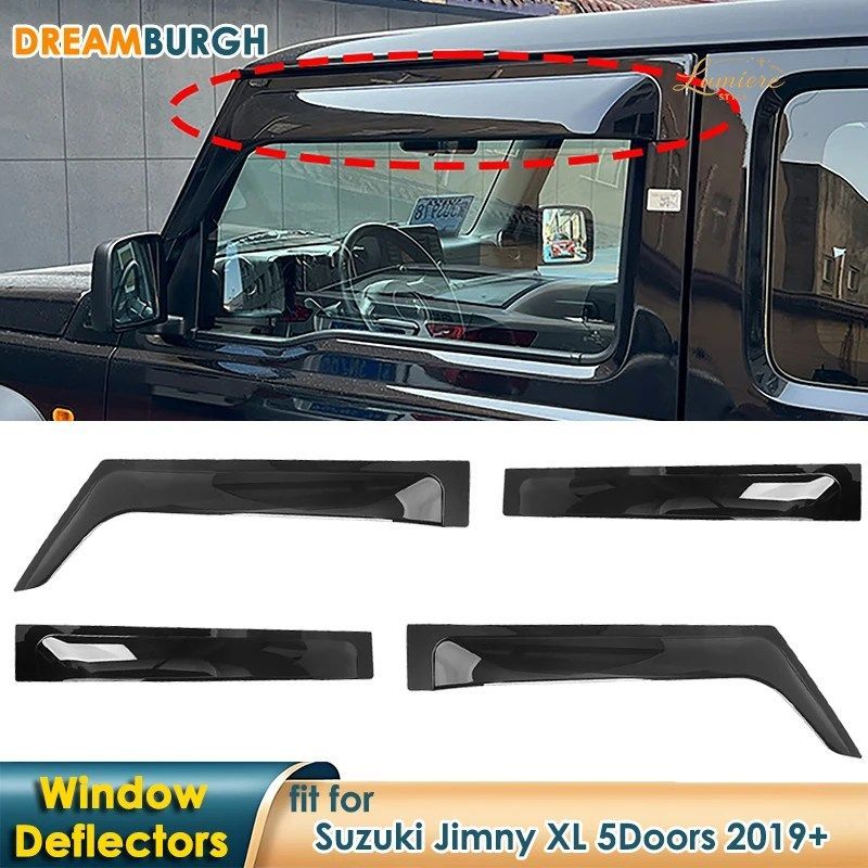 CAR SIDE WINDOW DEFLECTORS VISORS SUN WIND RAIN SHIELD JIMNY XL 5DOORS 5 SEATS 2019+