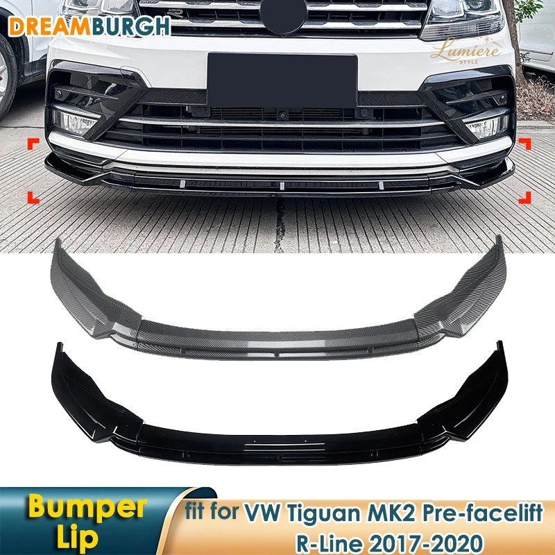CAR FRONT BUMPER SPLITTER LIP SPOILER DIFFUSER VW VOLKSWAGEN TIGUAN MK2 PRE-FACELIFT R-LINE 2017-2020