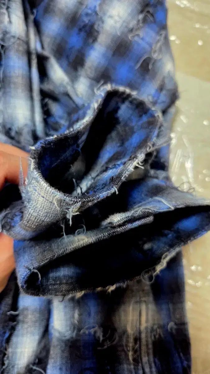 ジュンジェイ 26ss グリッド シャツ ブルー 52サイズ