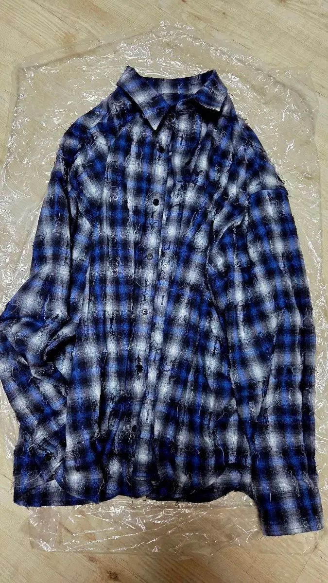 ジュンジェイ 26ss グリッド シャツ ブルー 52サイズ