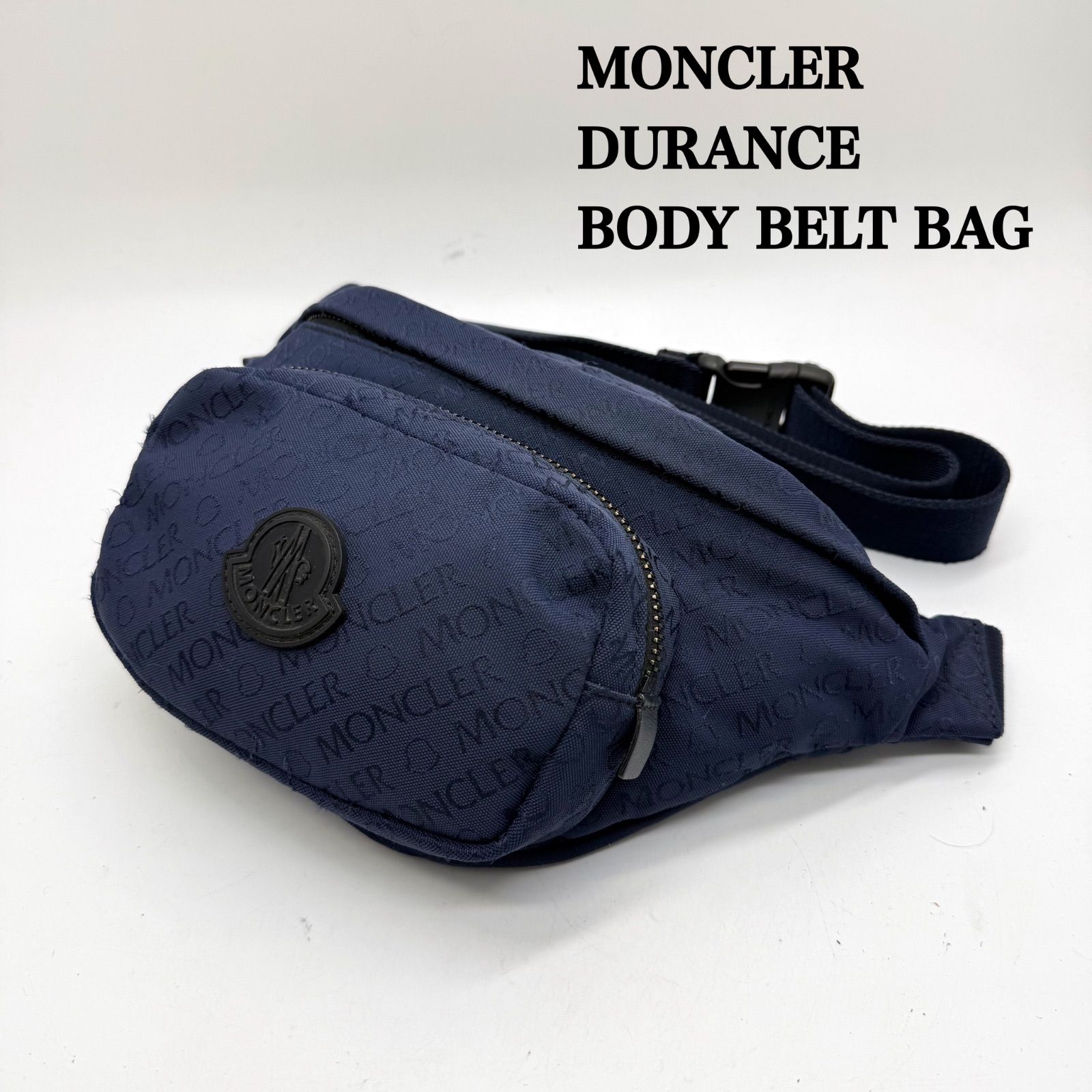 MONCLER DURANCE BODY BELT BAG monogram NAVY I209A5M00005 モンクレール ボディバッグ ウエストバッグ 総柄 モノグラム ネイビー 人気 高級