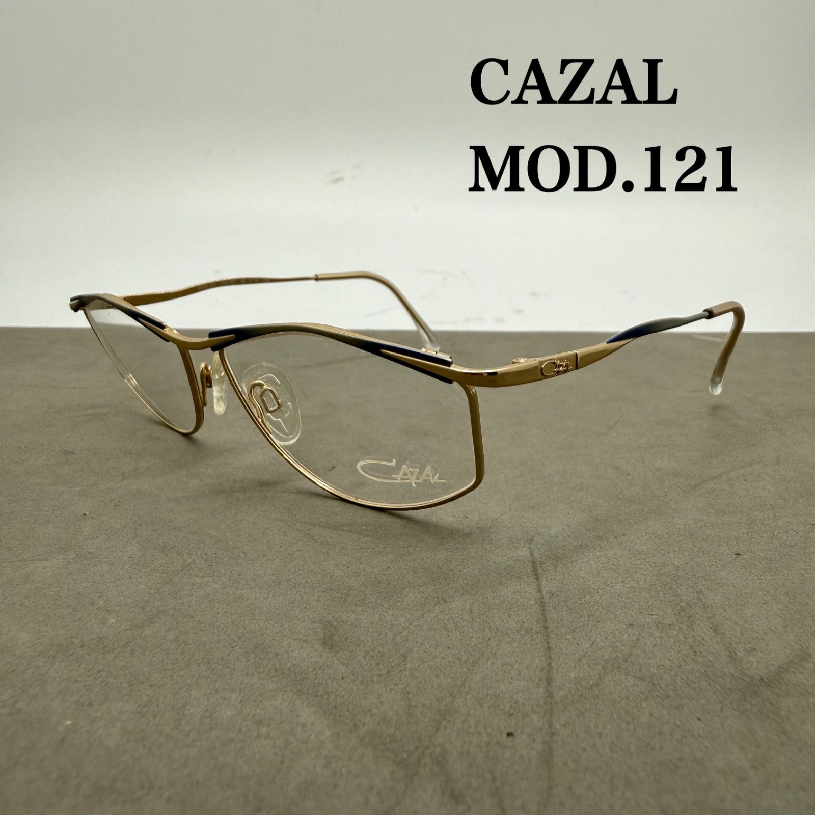 CAZAL 90s GERMANY VTG blue × gold eyegear MOD.121 カザール ドイツ製 青金フレーム メガネ サングラス デモレンズ オールド ヴィンテージ 希少 レア