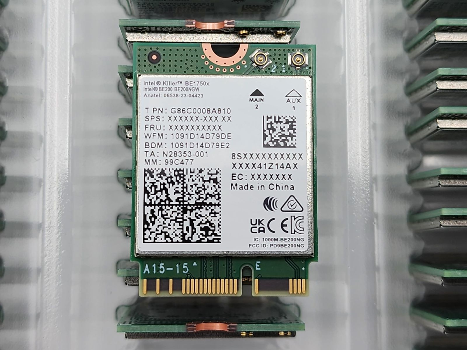 Intel Killer BE200 1750x & BT 5.4 Wi-Fi 7カード M.2.pcie Key Eインターフェイス付き Intelプロセッサー用 シングルパック。超低レイテンシーでゲームに最適。ホワイト/グリーン。 Intel Killer BE200 1750x & BT 5.4 Wi-Fi 7カード M.2.pcie Key Eインターフェイス付き Intelプロセッサー用 シングルパック。超低レイテンシーでゲームに最適。ホワイト/グリーン。