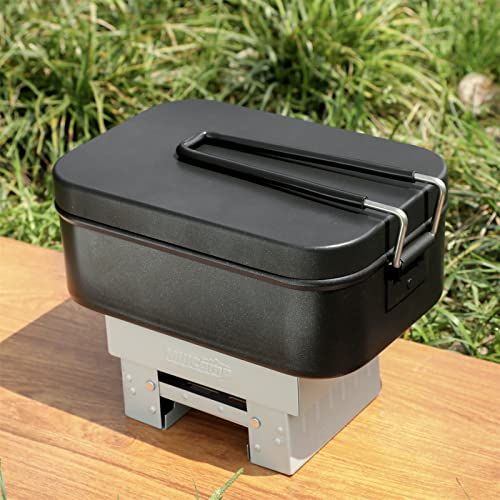 MiliCamp メスティン ノンスティック加工 焦げ付きにくい 湯切り穴 飯盒 ソロキャンプ 軽量 目盛り付★m b3ae1b5f
