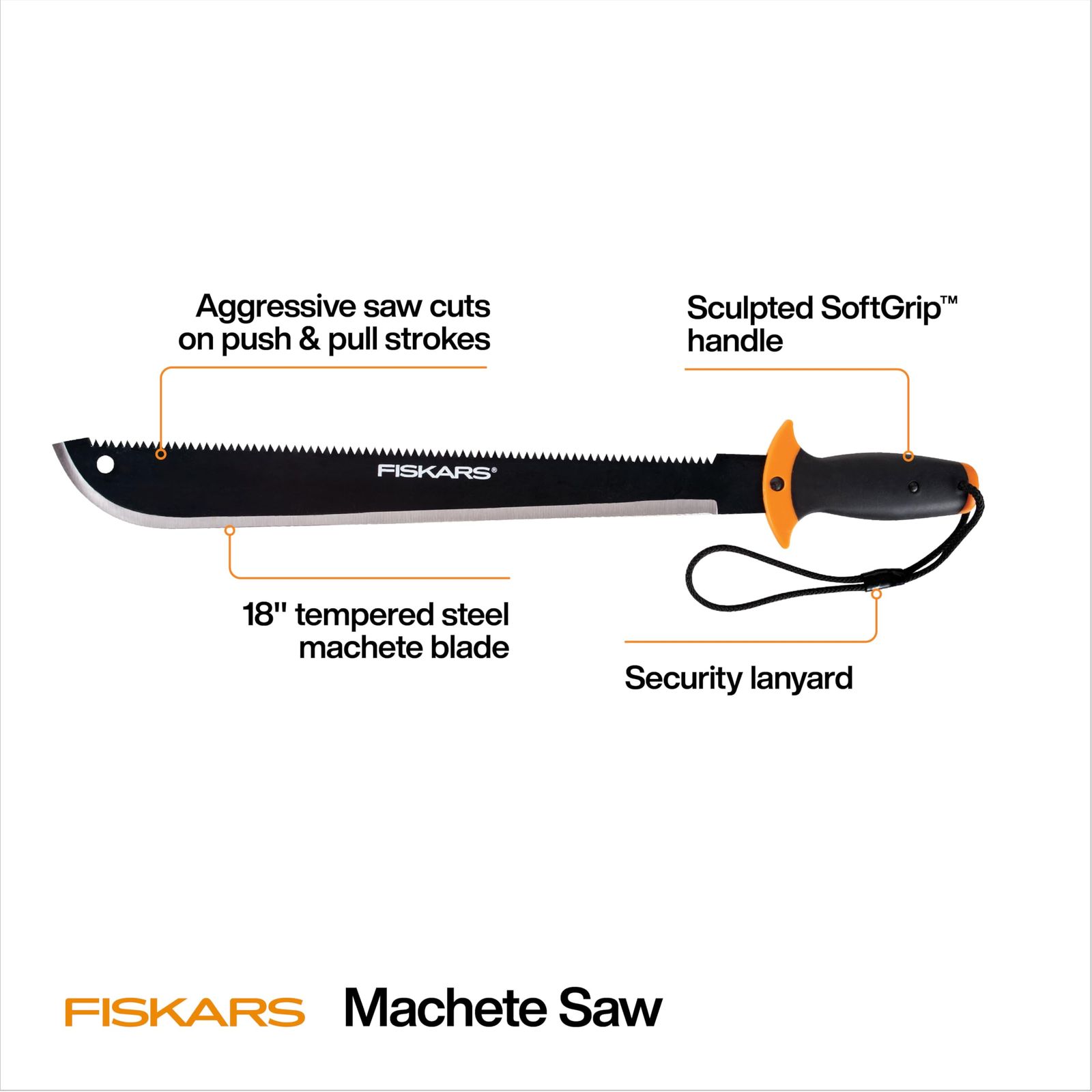 Fiskars Machete Saw 18インチ、370500-1002、マルチカラー