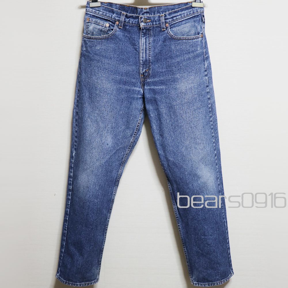 【93年USA製】リーバイス 554 リラックスフィット デニムパンツ メンズ W34 L32 L ブルー Levi's 1993年製 アメリカ製 ボタン裏585 ジーンズ USED品 アメリカ古着