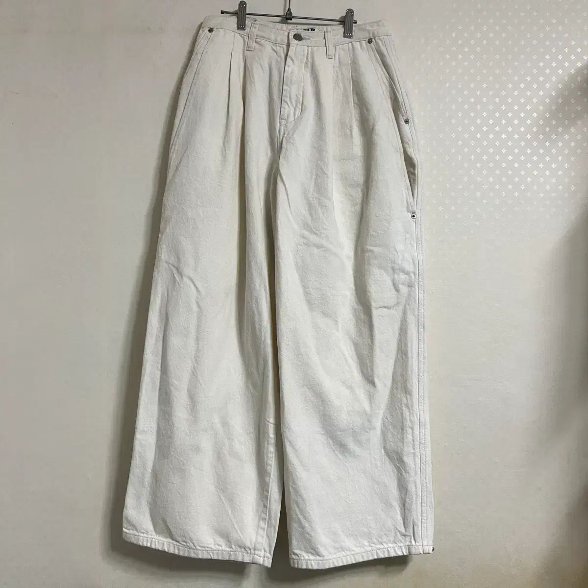 セター コットン ワイド ツータック ピンタック パンツ アイボリー M セター コットン ワイド ツータック ピンタック パンツ アイボリー M