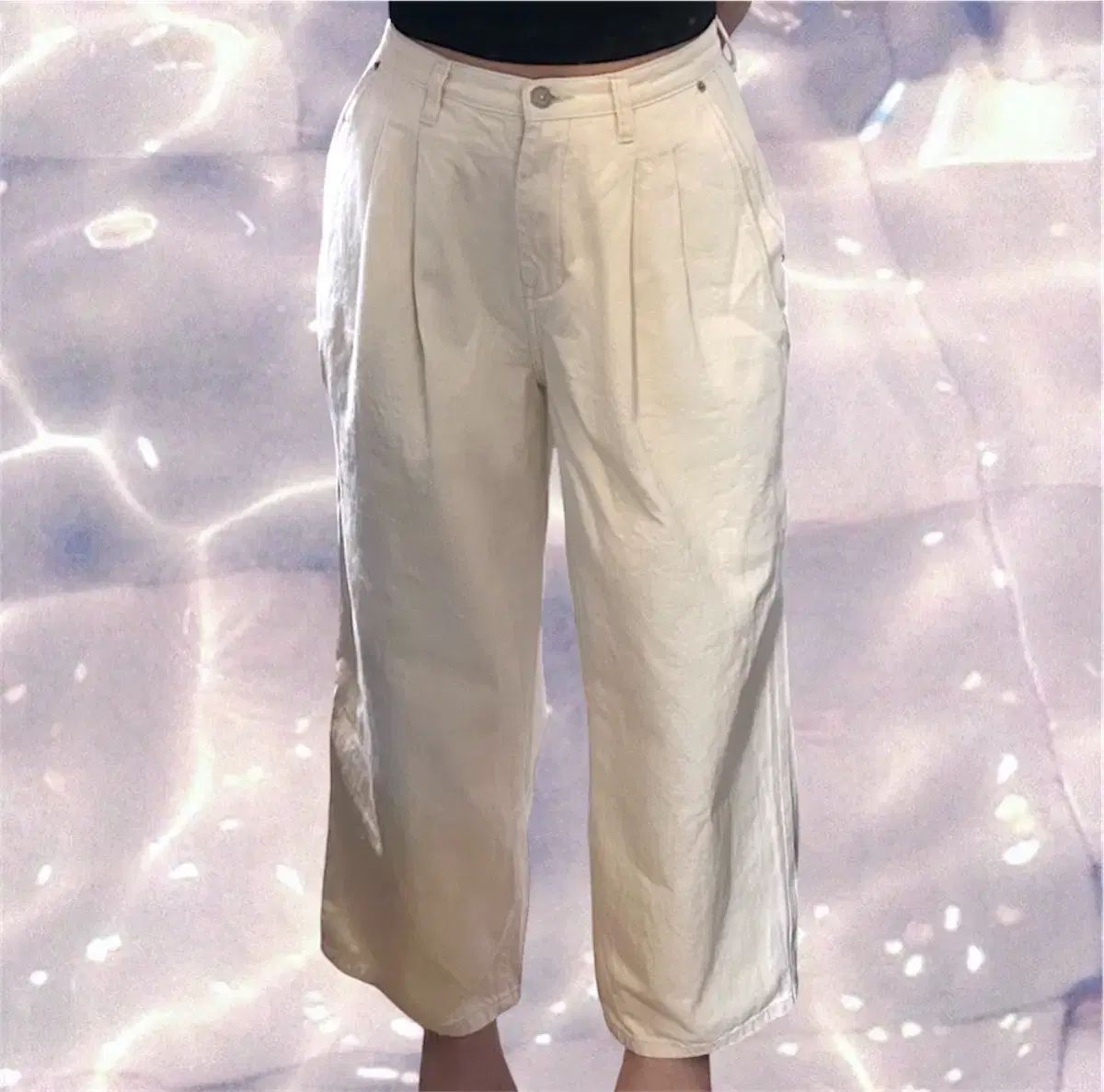 セター コットン ワイド ツータック ピンタック パンツ アイボリー M セター コットン ワイド ツータック ピンタック パンツ アイボリー M