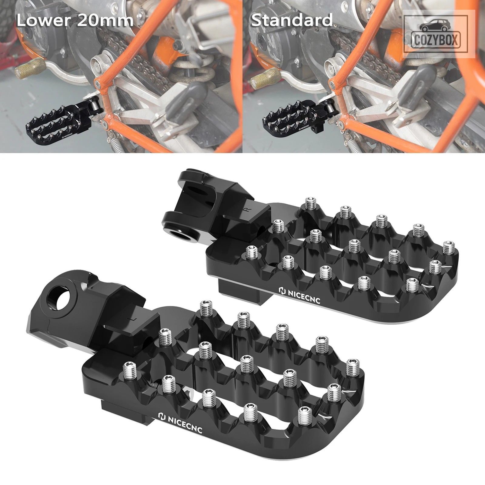 2016-2025 Husqvarna 701 Enduro 701 SM Norden 901 フットレスト 20mm ローダウン フ
