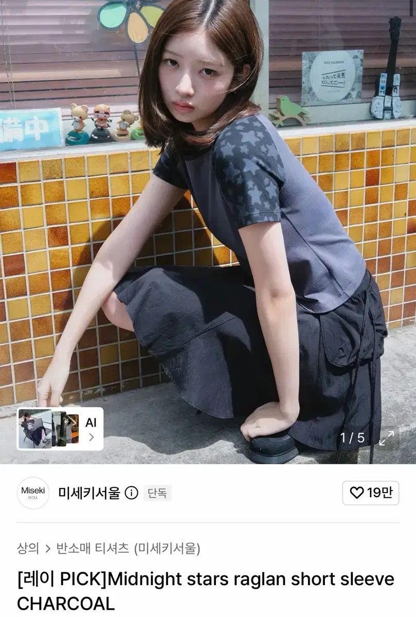 レイePick エピカ SEOUL ソウル 半袖 Tシャツ CHARCOAL 2サイズ