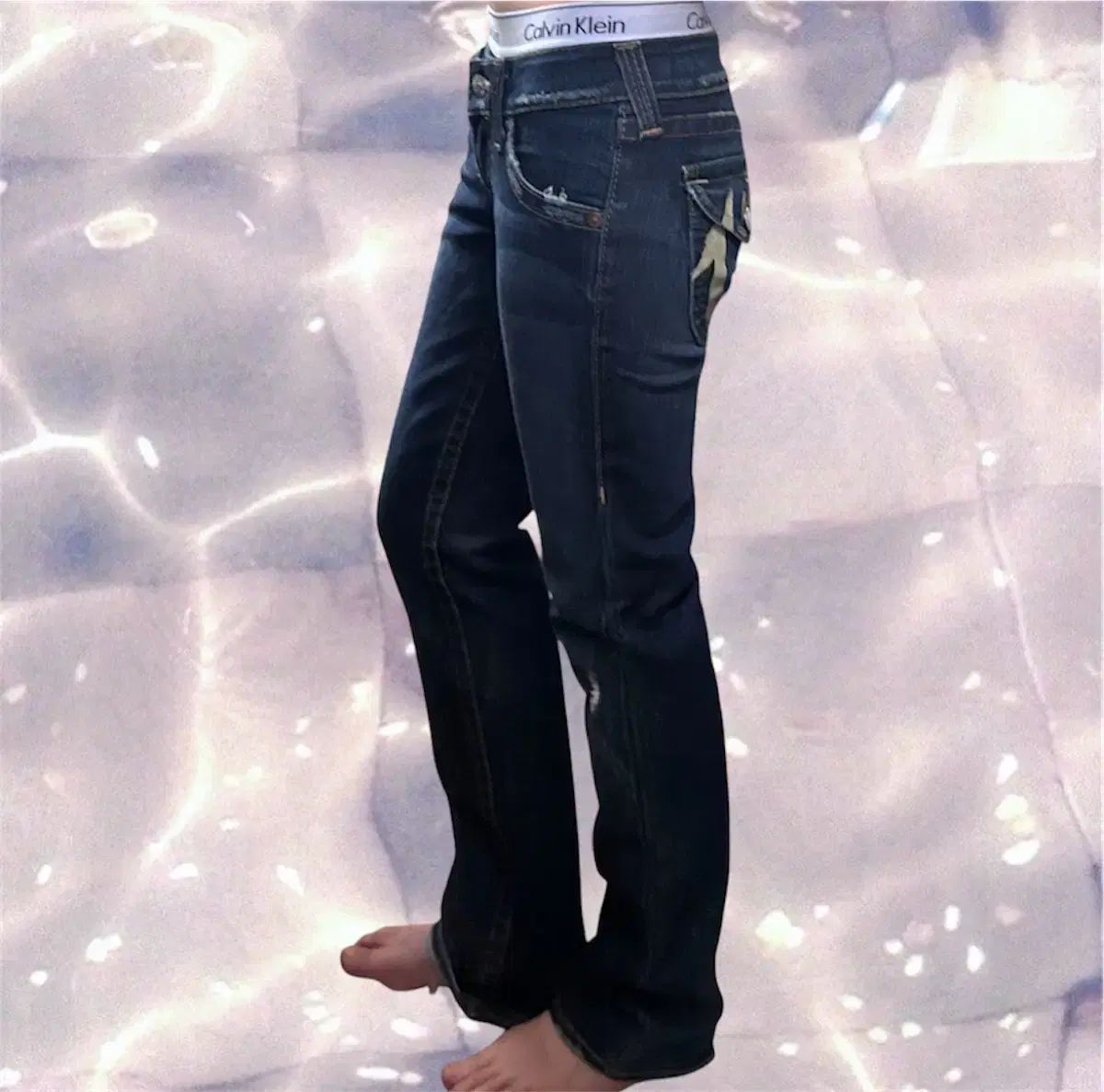 TRUE RELIGION トゥルーレリジョン USA インディゴデニム ストレート ウォッシュ デニム パンツ ズボン 27