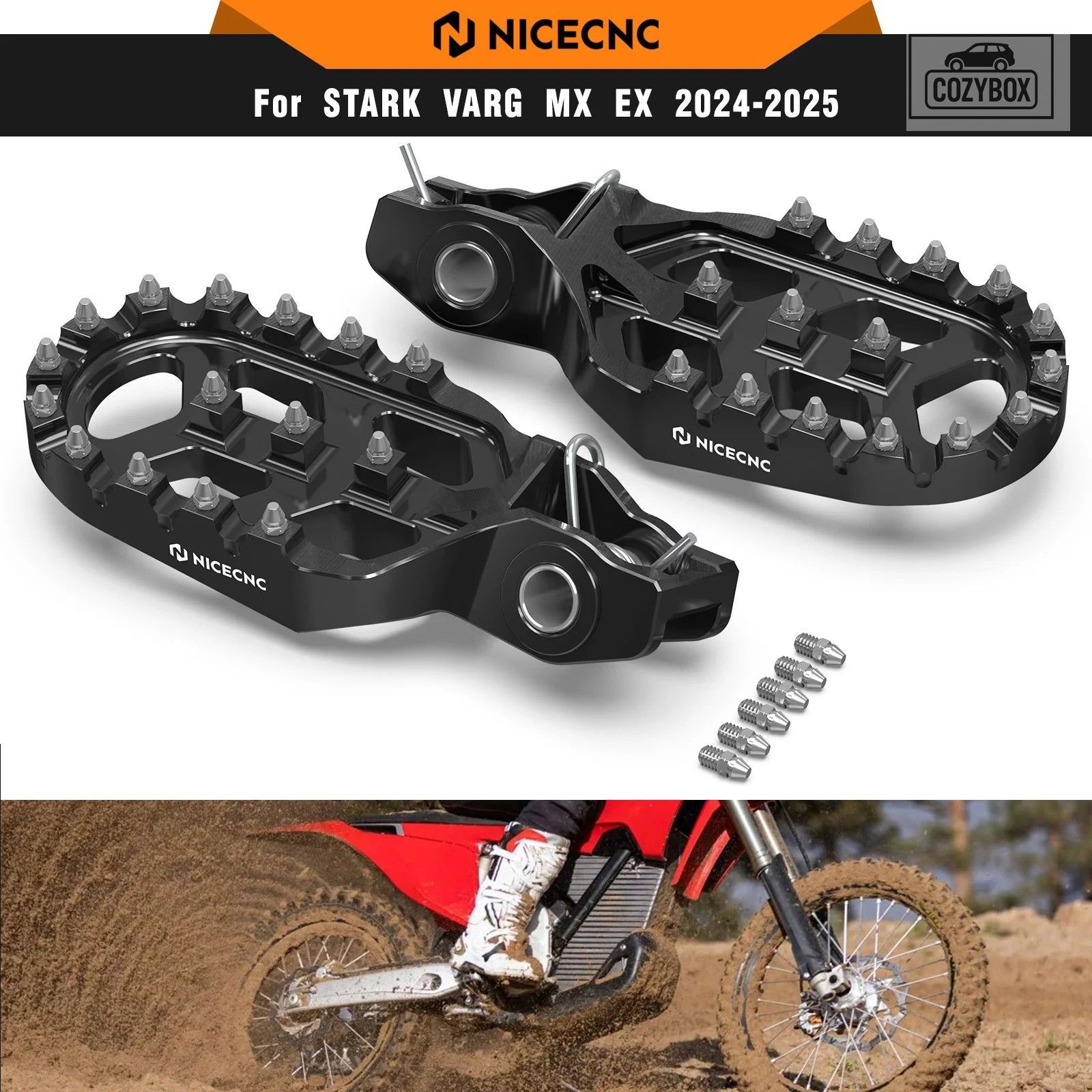 Stark Varg MX Stark Varg EX 電動ダートバイク 2024 2025 アル ミニウム製フットペ