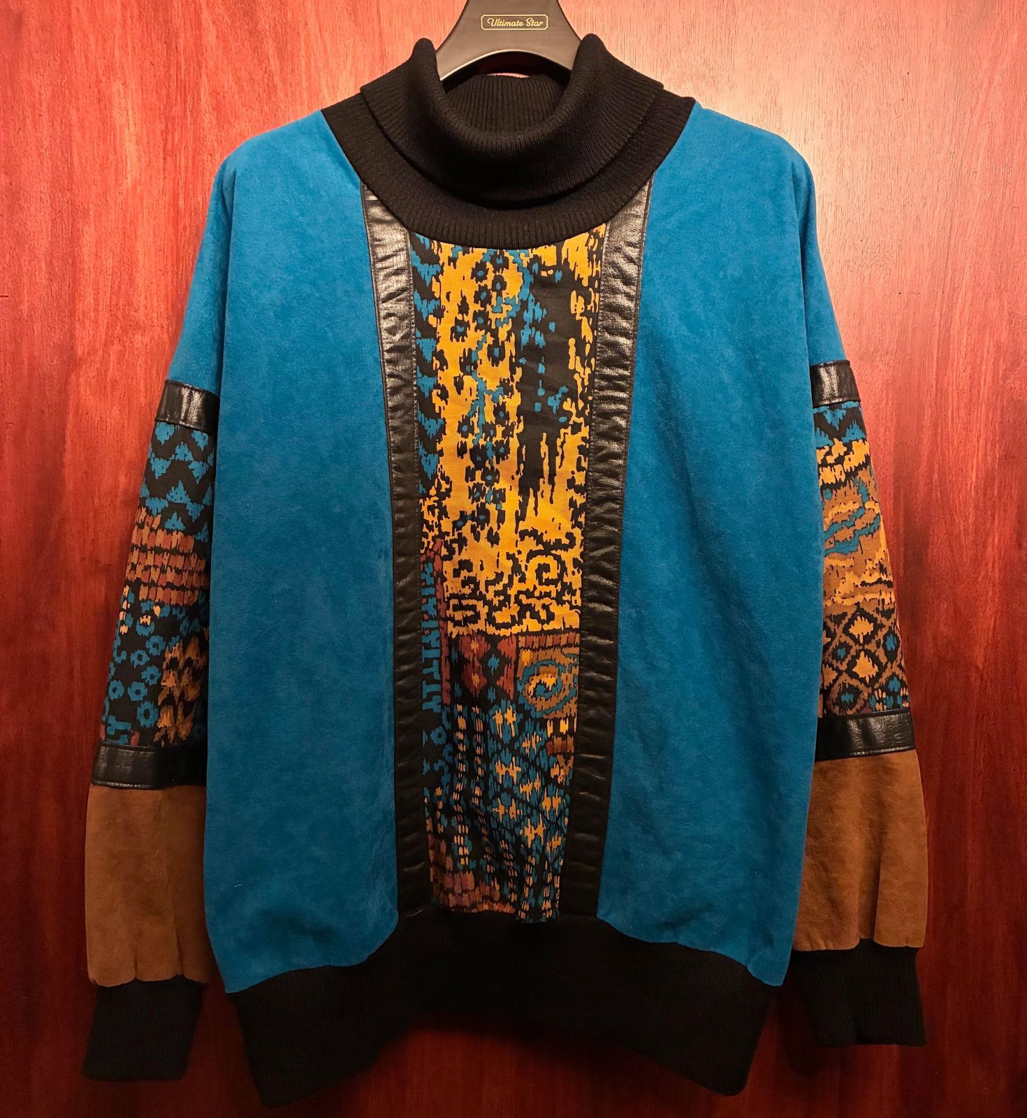 MADE IN USA製 jo handin タートルネックカットソー ブルー 14サイズ