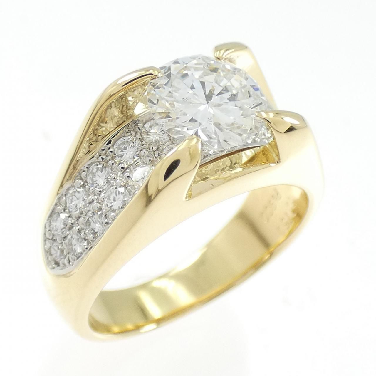 750YG/PT900 ダイヤモンド リング 1.06CT