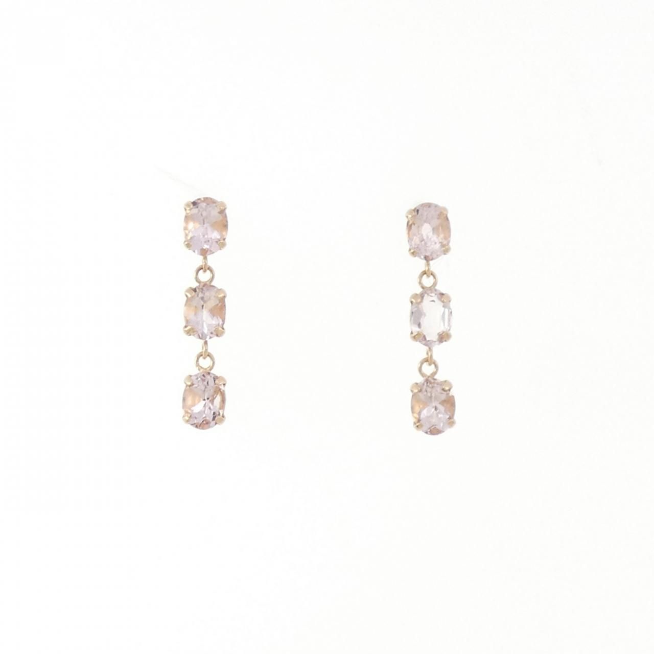 K18PG モルガナイト ピアス 0.68CT