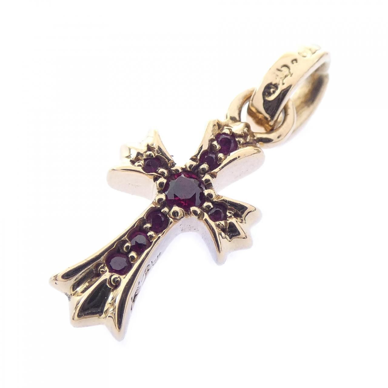 クロムハーツ CHROME HEARTS CH CROSS BABY FAT GLD PAVE RUBY SNGL SID 202033722GLDXXX180 ペンダント