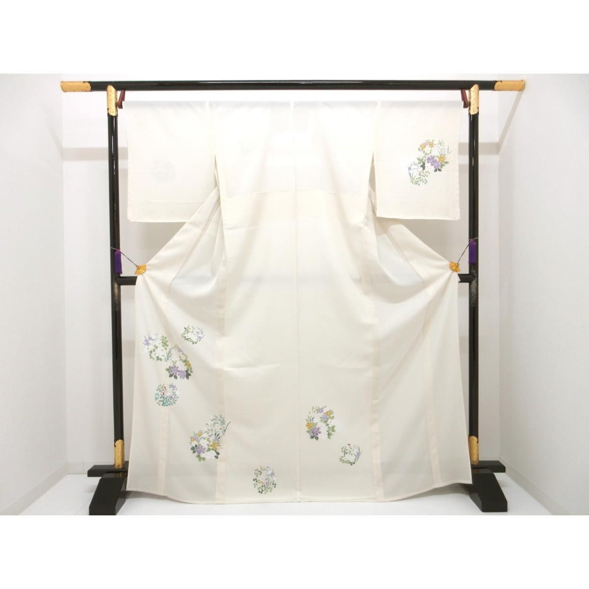 【新品】単衣　駒絽訪問着　友禅加工ボカシ染
