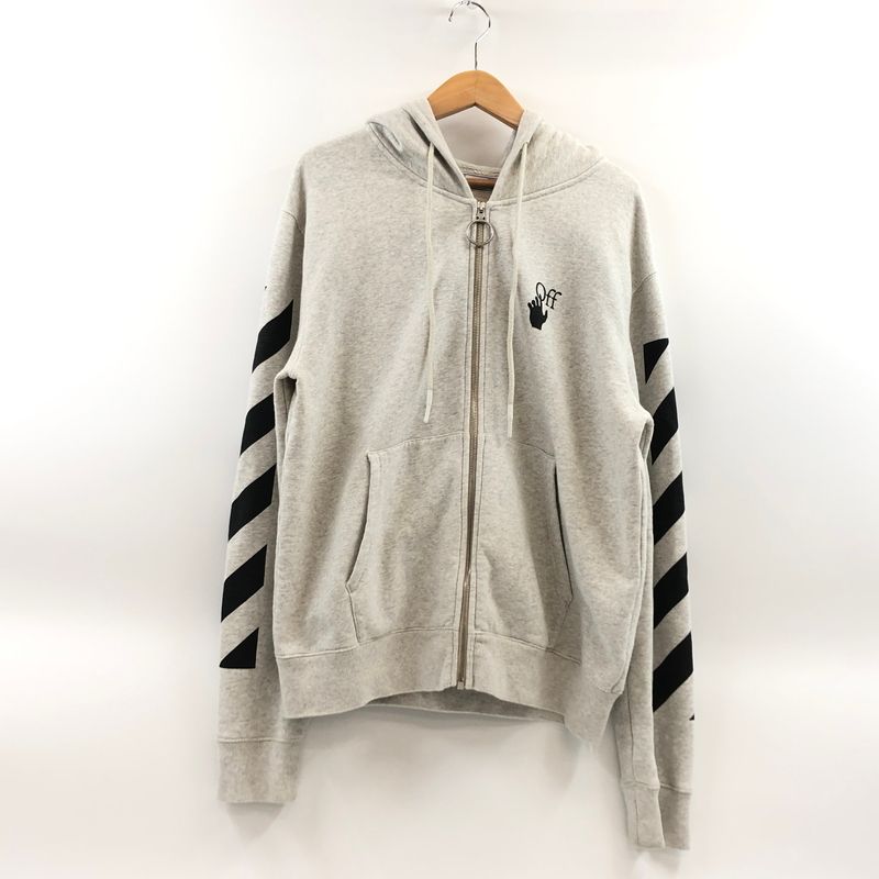 【中古品】OFF-WHITE オフホワイト ZIP UP HOODIE OMBE001F20FLE007 ジップアップ フーディ パーカー スウェット トップス【142-260628-hn-09-fur】
