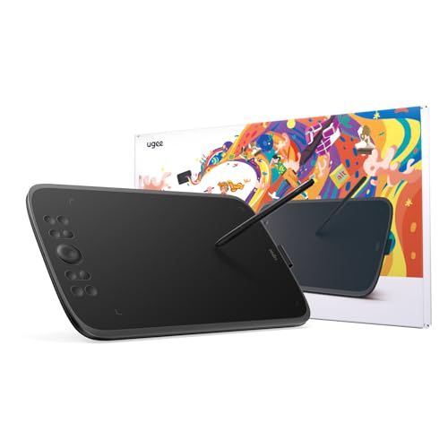 UGEE ペンタブ M908 ペンタブレット 10×6.25インチ 16384レベル筆圧 60°傾き検知 板タブ スクロールホイール+ショートカットキー8個 スマホ対応 9.3mm厚さ 描画領域切り替え機能 イラスト お絵描き オンライン授業 d81e9c8c